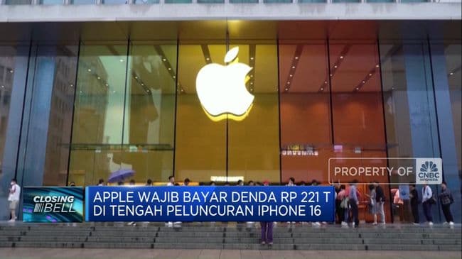 Apple Wajib Bayar Denda Rp 221 T di Tengah Peluncuran iPhone 16