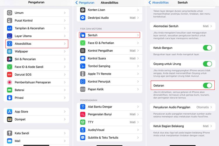 Cara Mengatur Fitur Getar iPhone Pada Menu Aksesibilitas