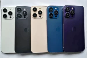 iPhone 14 Pro Warna Ungu serta Biru Timbul di Model Dummy