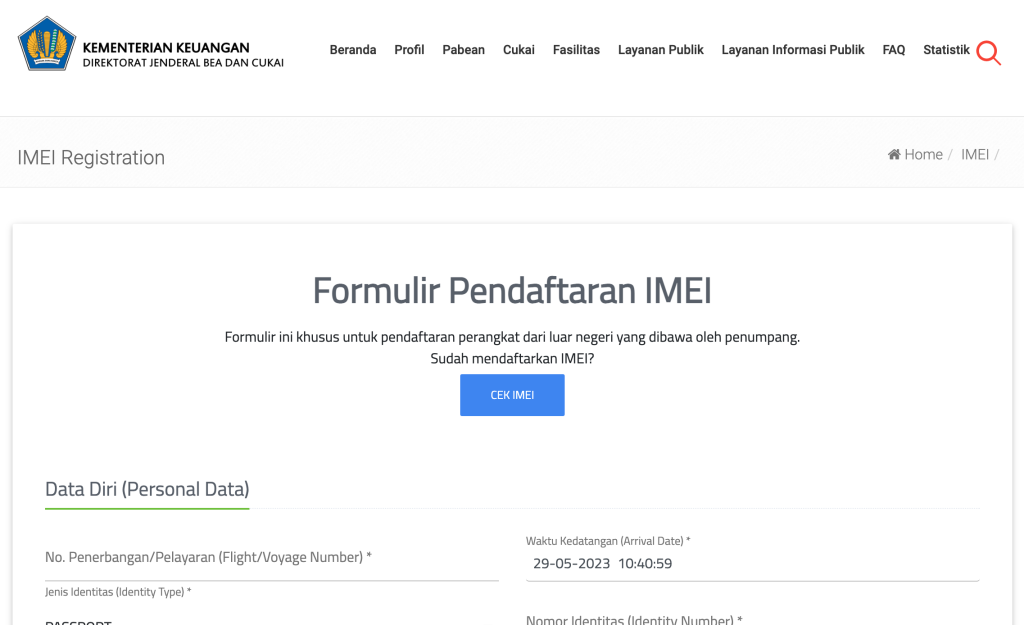 IMEI Registration Process