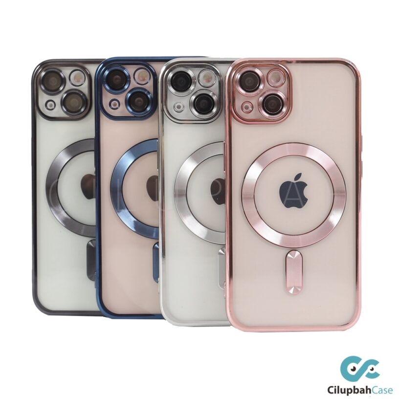 Clear Magsafe Electroplating LensGuard Case for iPhone 11 12 13 14+ 14 Plus Pro Max - Gambar 2