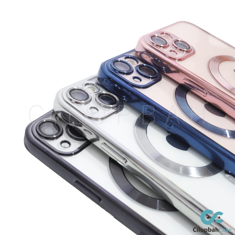 Clear Magsafe Electroplating LensGuard Case for iPhone 11 12 13 14+ 14 Plus Pro Max - Gambar 8