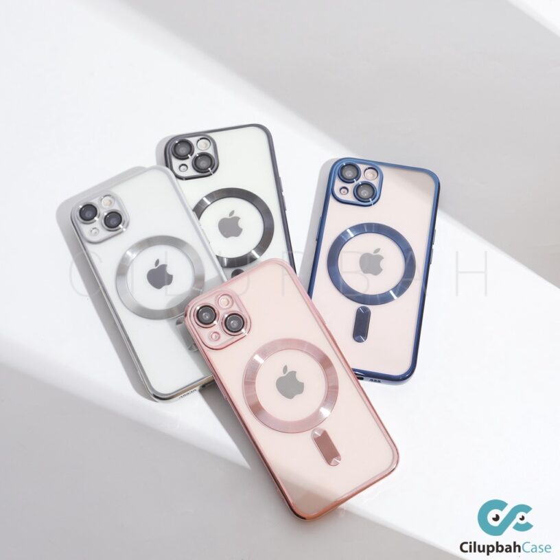 Clear Magsafe Electroplating LensGuard Case for iPhone 11 12 13 14+ 14 Plus Pro Max - Gambar 9