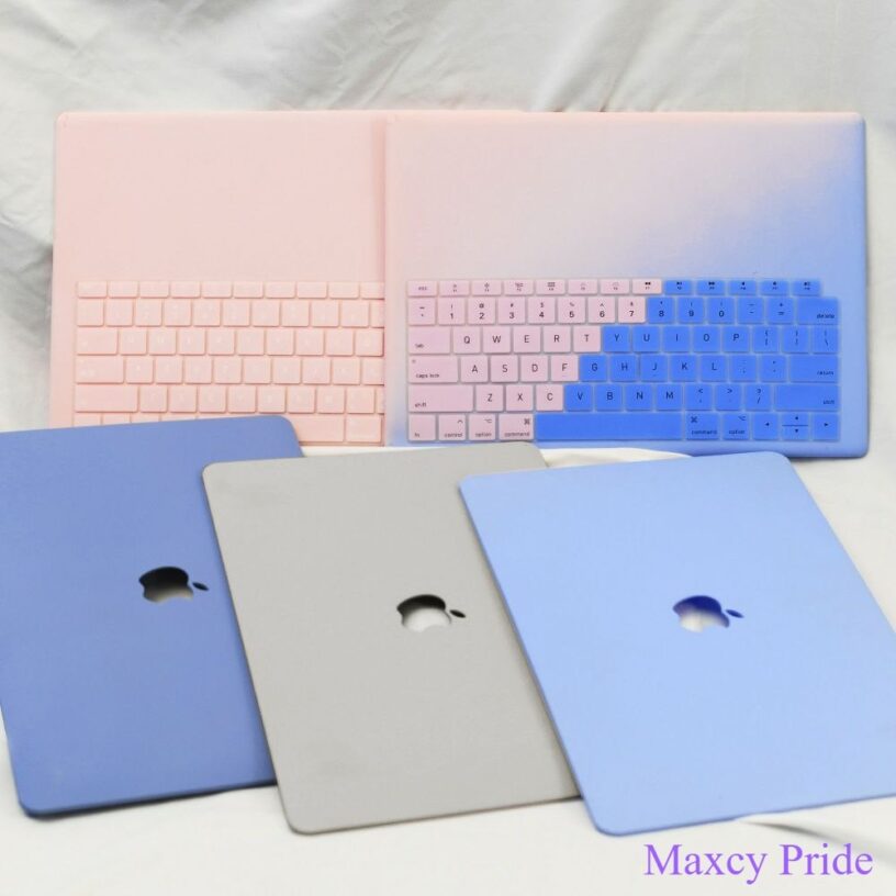 Macbook Case Pastel Matte Candy Color For NEW AIR PRO M1 M2 11 12 13 Premium Soft Feel Casing Pelindung Mac Book Retina Air13Navy Pink Grey - Gambar 3