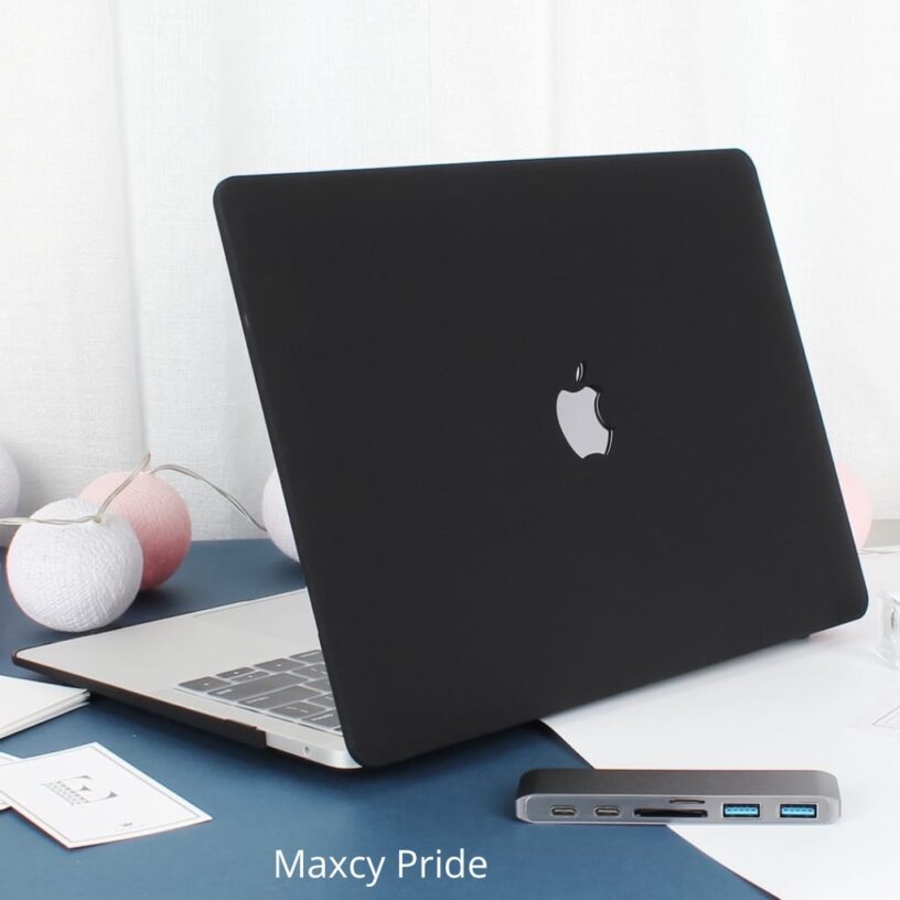 Macbook Case Premium Pastel Black Matte Soft Feel Premium Quality Casing mac book Hitam Paket dengan Keyboard Case for Macbook Air Pro Retina M1 M2 2015 - 2022 - Gambar 3