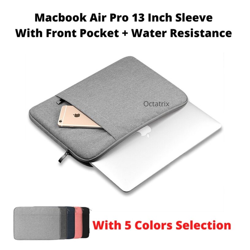 Tas Laptop Slim Premium Canvas Anti Air13 Inch Untuk Macbook / Tas Sleeve Macbook Waterproof For Mac Book Air Pro Retina 13 Inch - Gambar 2