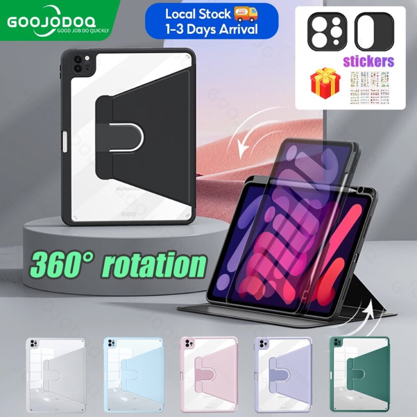 GOOJODOQ 2021  iPad Case 360&deg Degree Rotating for iPad Mini 6 Casing ipad For iPad pro 11 2020 Air 4 10.2 For iPad 360 7th 8th 9th Generation - Gambar 2