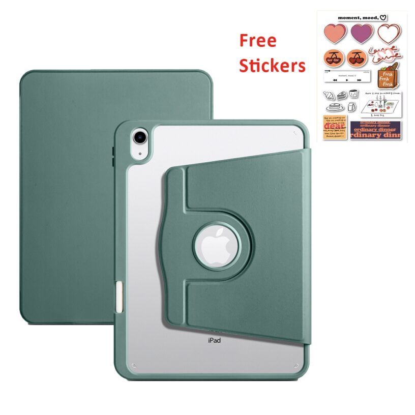 Casing Ipad720&degRotate Flip Case 10.2 inch iPad 5 6 9 7th 8th Gen Autolock Foldable Case IPad Pro 10 11 Acrylic Crystal Clear Protective Tablet Holder Case with Pencil Holder