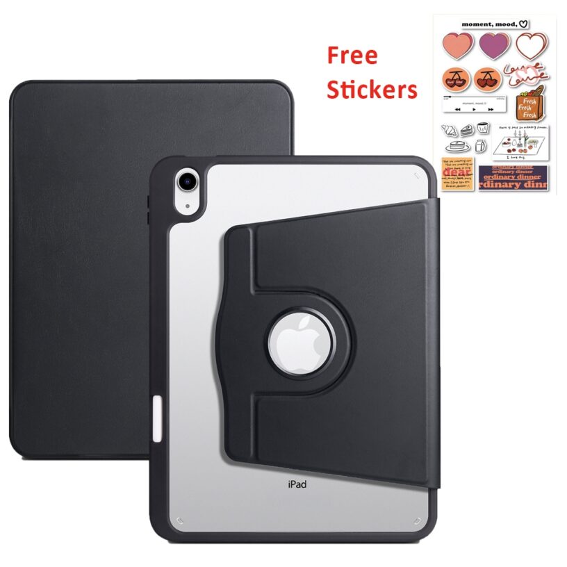 Casing Ipad720&degRotate Flip Case 10.2 inch iPad 5 6 9 7th 8th Gen Autolock Foldable Case IPad Pro 10 11 Acrylic Crystal Clear Protective Tablet Holder Case with Pencil Holder - Gambar 11