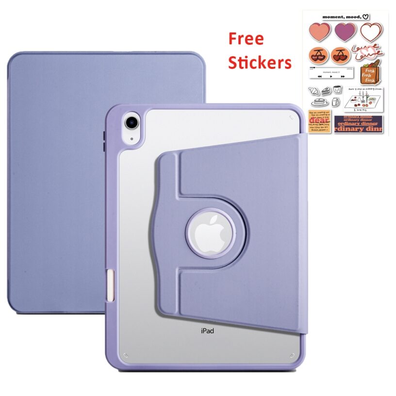 Casing Ipad720&degRotate Flip Case 10.2 inch iPad 5 6 9 7th 8th Gen Autolock Foldable Case IPad Pro 10 11 Acrylic Crystal Clear Protective Tablet Holder Case with Pencil Holder - Gambar 13