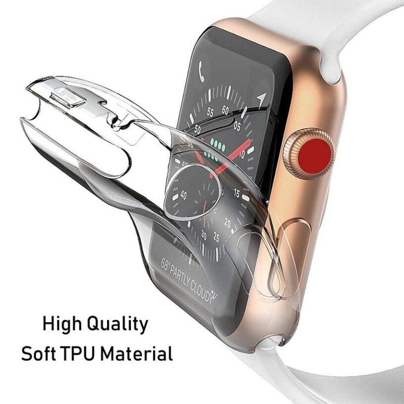 360 Screen Protector Case Untuk Apple Watch Series 8 7 6 5 4 3 2 1 case 45MM 41MM44MM 40MM Full TPU bumper Iwatch - Gambar 2