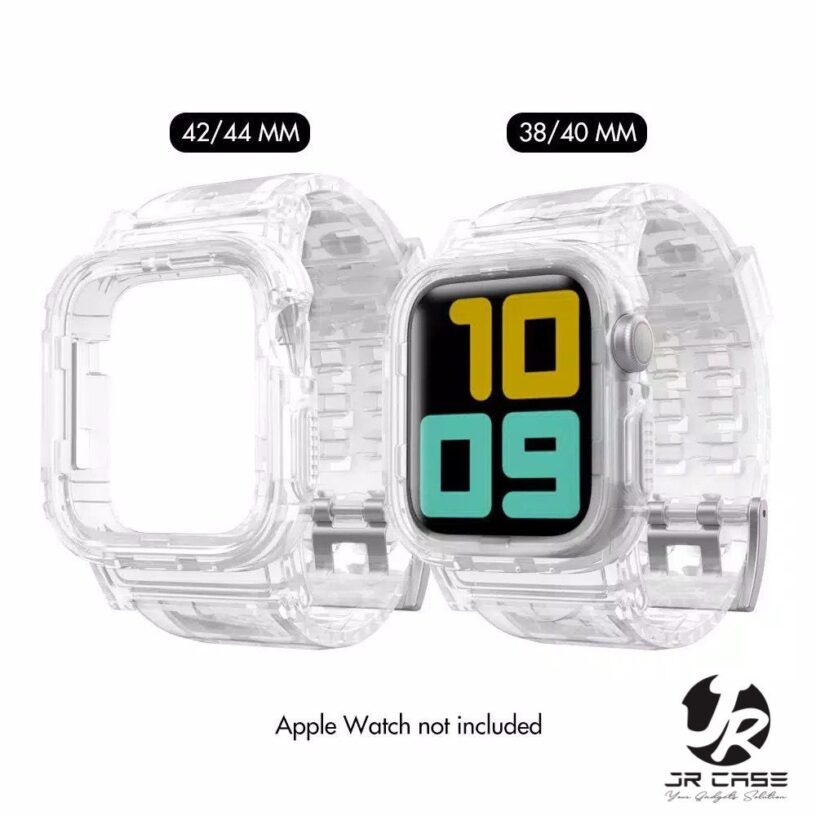 JRCASE Tali Strap Apple Watch Transparan Fullset 41mm 40mm 38mm 45mm 44mm 42mm Series 1 2 3 4 5 6 7 8 9 Ultra Silikon Transparan Glacier Sport Band iWatch Cover Full Set