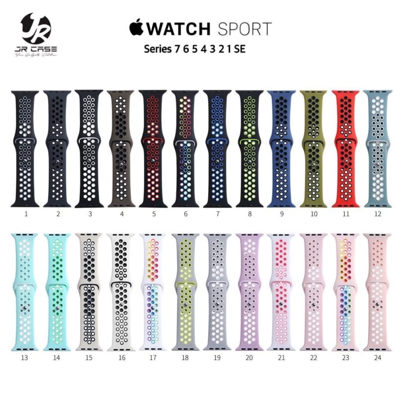 JRCASE Tali Strap Apple Watch Nike Series 7 41mm 45mm 38mm 40mm 42mm 44mm Tali iwatch Series 1 2 3 4 5 6 SE Sport Band Rubber Apple - Gambar 5