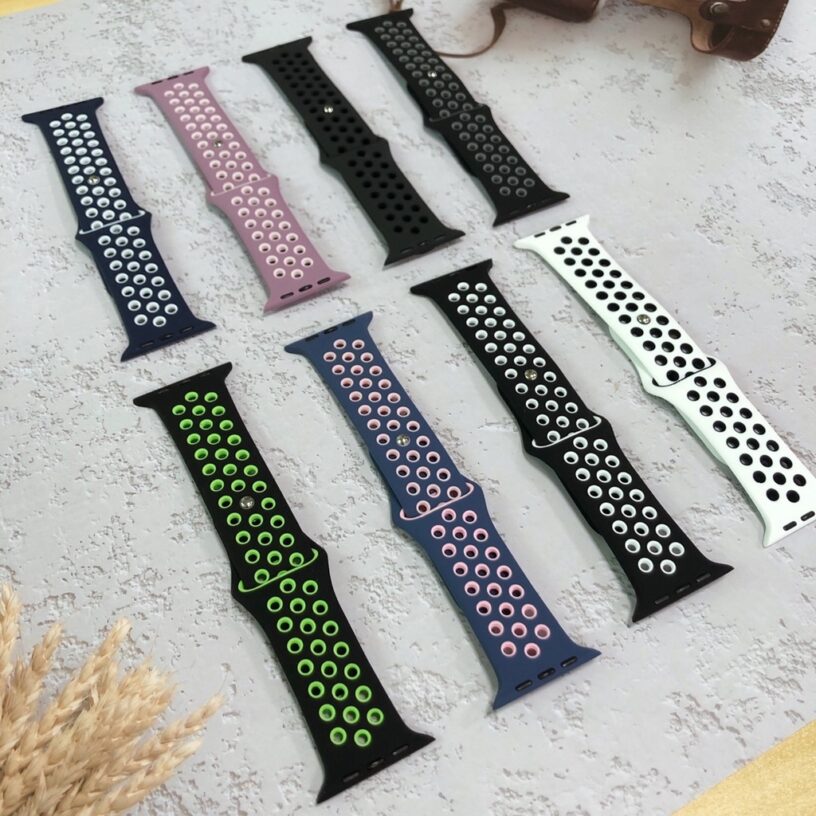 Sports Silicone Strap for Apple Watch 7 iWatch Soft Band Smartwatch T55 T500 44mm Replacement Band - Gambar 5