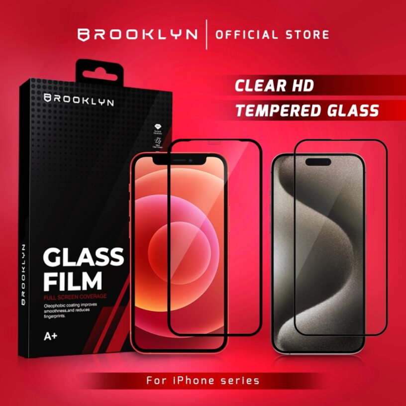 Brooklyn VER2 Tempered Glass iPhone 15/14/13/12/11/X XR XS MAX Mini Pro Max Full Cover Protection