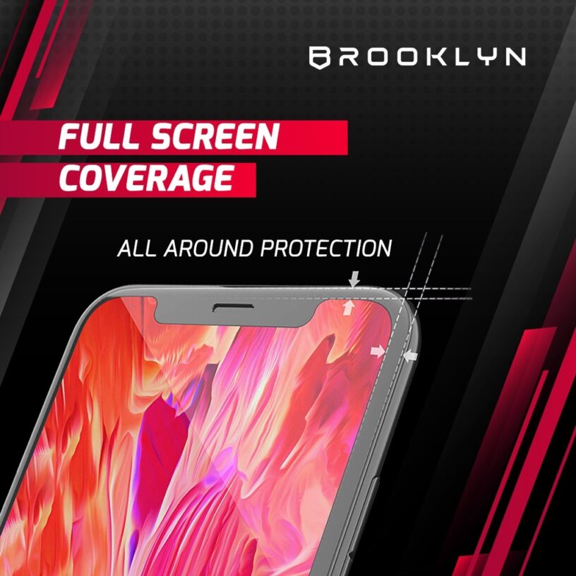 Brooklyn VER2 Tempered Glass iPhone 15/14/13/12/11/X XR XS MAX Mini Pro Max Full Cover Protection - Gambar 3