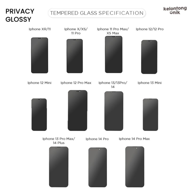 PRIVACY MATTE/ CLEAR GLOSSY / PRIVACY GLOSSY - Auto Align Tech Gorilla Glass Tempered Glass Screen Protector Anti Gores Screen Guard for iPhone 6 7 8 SE 7+ 8+ X XS XR XSMAX 11 12 13 14 15 MINI PRO PROMAX PLUS - Gambar 10