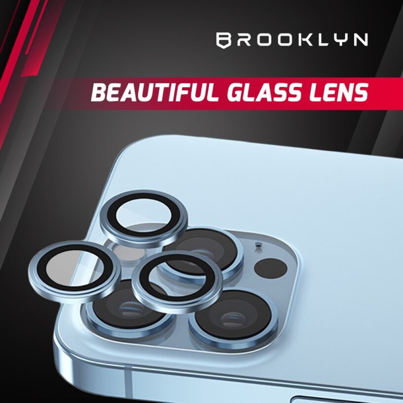 Brooklyn Back Alloy Camera iPhone 15 14 13 12 11 Pro Max Mini High Quality Back Camera Tempered Glass - Gambar 5