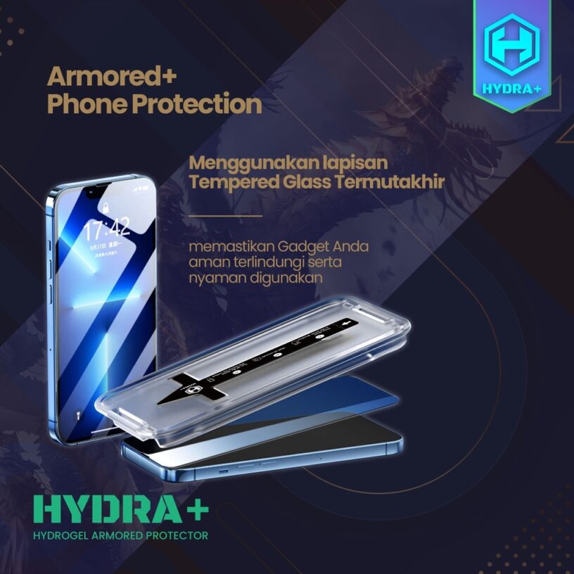 iPhone 11/XR HYDRA+ Tempered Glass Anti Spy Auto - Anti Gores - Gambar 2