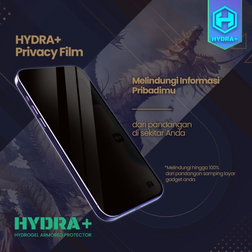 iPhone 11/XR HYDRA+ Tempered Glass Anti Spy Auto - Anti Gores - Gambar 4