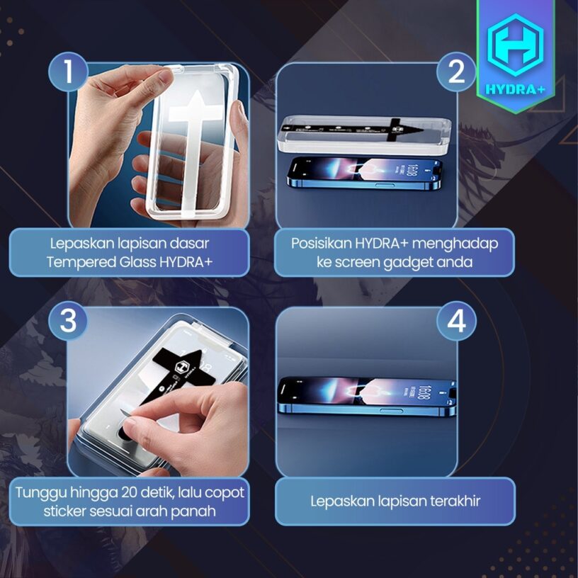 iPhone 11/XR HYDRA+ Tempered Glass Anti Spy Auto - Anti Gores - Gambar 5