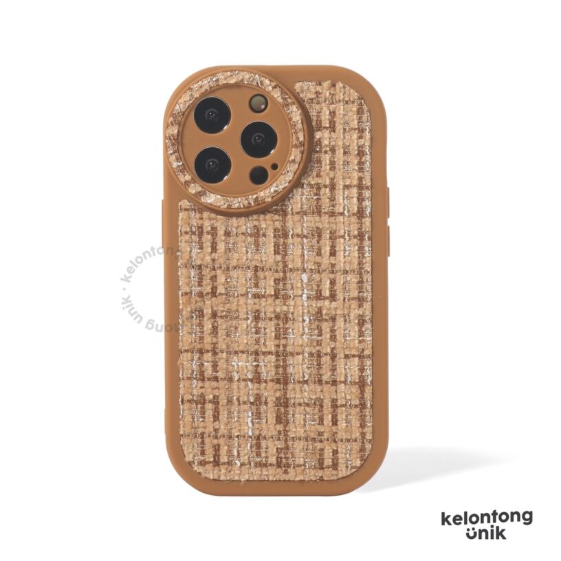 (1) Woven Tweed Shockproof Case Kain - Softcase/ Casing HP for iPhone 7 8 SE 7+ 8+ X XS XR XSMAX 11 12 13 14 PRO PROMAX