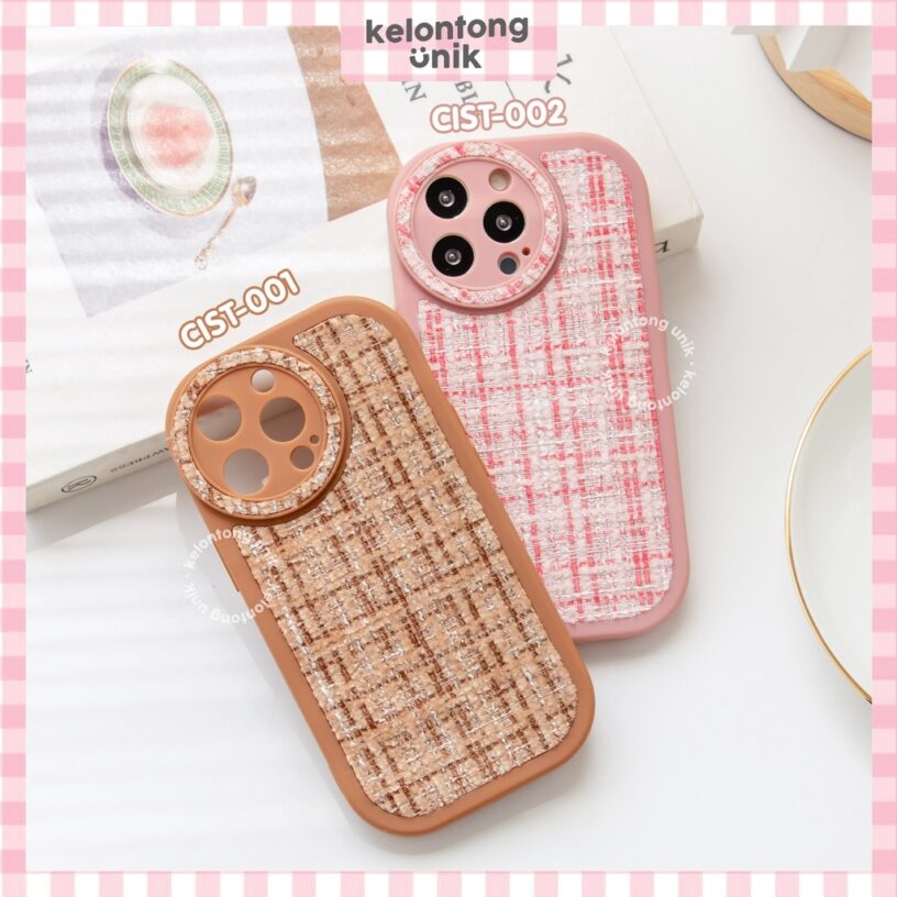 (1) Woven Tweed Shockproof Case Kain - Softcase/ Casing HP for iPhone 7 8 SE 7+ 8+ X XS XR XSMAX 11 12 13 14 PRO PROMAX - Gambar 2