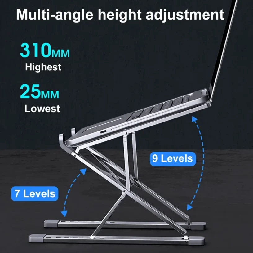 CMASO NEW N8 Adjustable Laptop Stand Aluminum for Macbook Tablet Notebook Stand Table Cooling Pad Foldable Laptop Holder A - Gambar 2