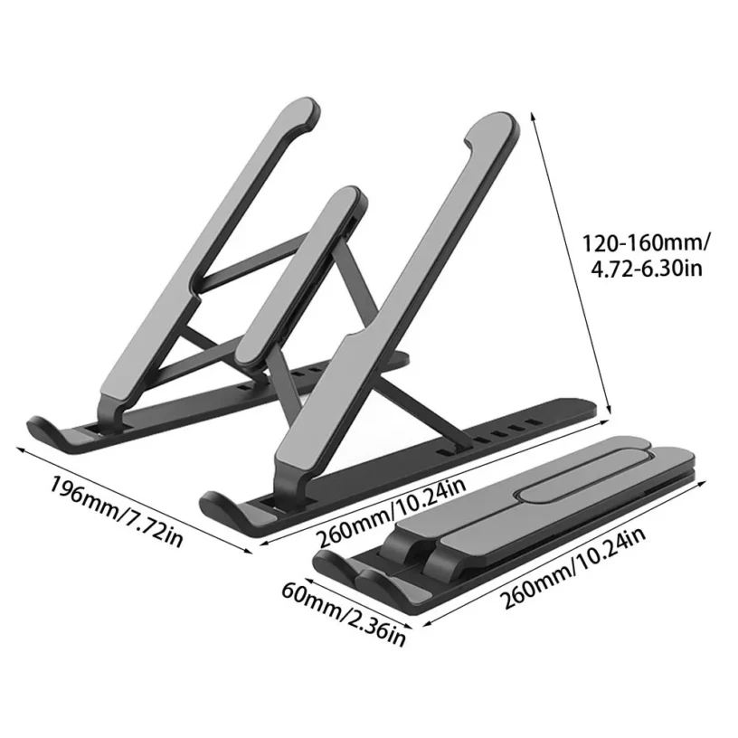 Foldable Laptop Stand Adjustable Support Base Notebook Stand for Macbook Pro Non-slip Riser Cooling Bracket for Laptop & Tablet - Gambar 2