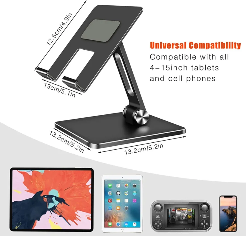 Metal Desk Mobile Phone Holder Stand For iPhone iPad Xiaomi Adjustable Desktop Tablet Holder Universal Table Cell Phone Stand - Gambar 5