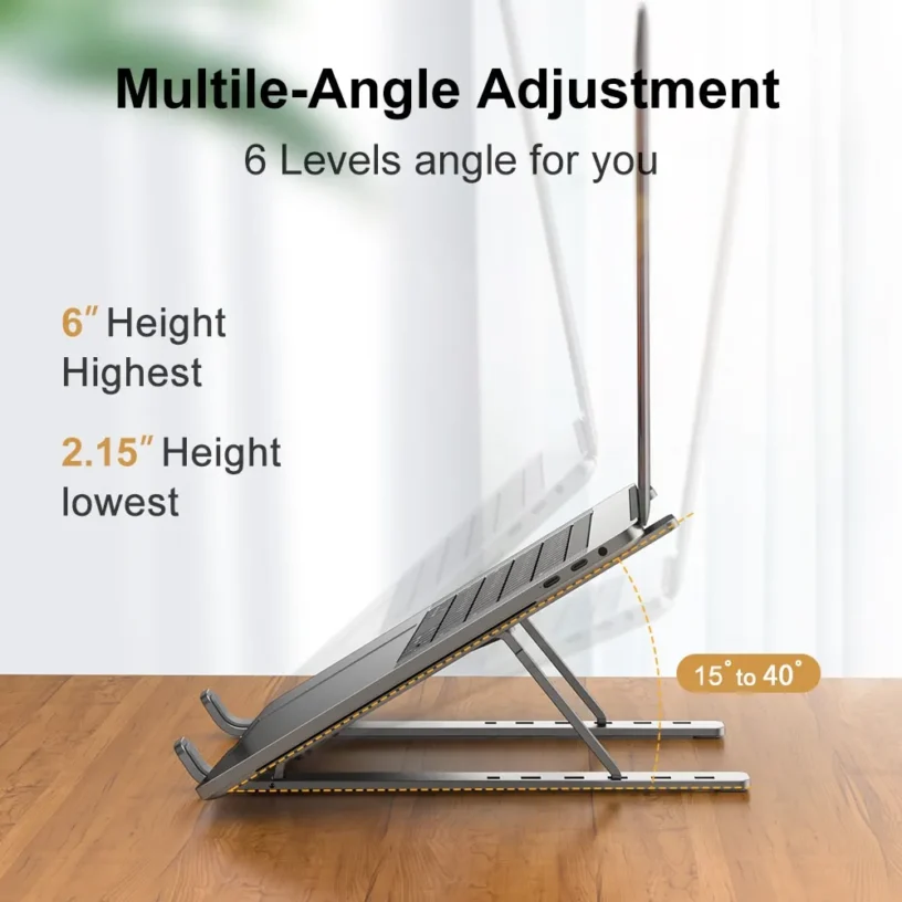 Portable Laptop Stand Aluminum Notebook Support Computer Bracket Macbook Air Pro Holder Accessories Foldable Lap Top Base For Pc - Gambar 2