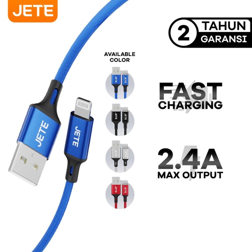 JETE Kabel Data Kabel USB Iphone Lightning Fast Charging JETE Spark - Garansi 2 Tahun