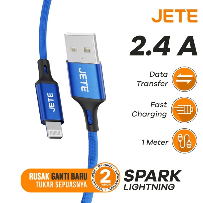 JETE Kabel Data Kabel USB Iphone Lightning Fast Charging JETE Spark - Garansi 2 Tahun - Gambar 2