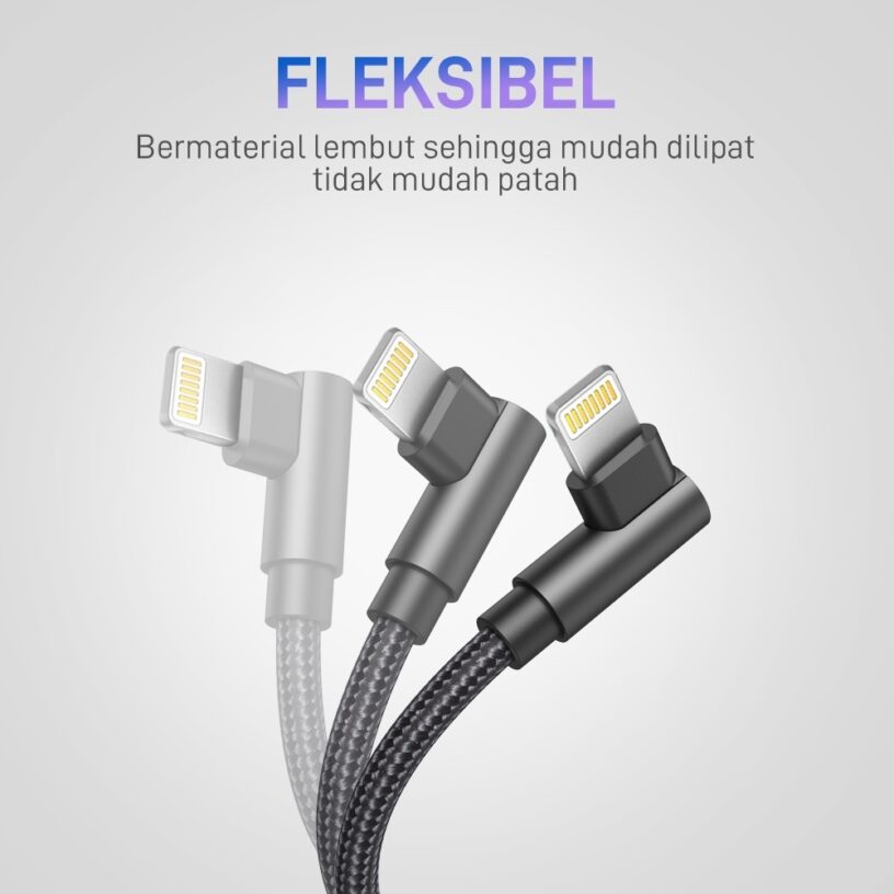 VEGER GM-7 Kabel Data Cable Lightning For iPhone & iPad High Speed ( 1 Meter ) - Gambar 2