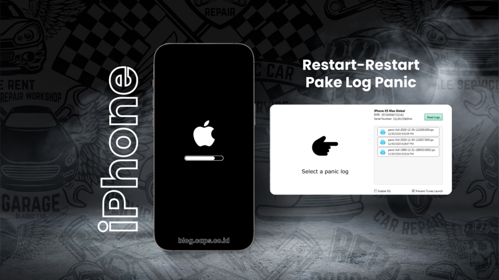 Ilustrasi cara mengatasi masalah iPhone yang sering restart dengan log panic.