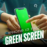 Ilustrasi green screen pada iPhone 13 Pro Max akibat masalah hardware atau software.