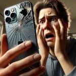 DALL·E 2024-12-26 02.40.34 - A realistic illustration with a 16_9 aspect ratio showing a person holding an iPhone 15 Pro Max with a panicked expression on their face. The main foc